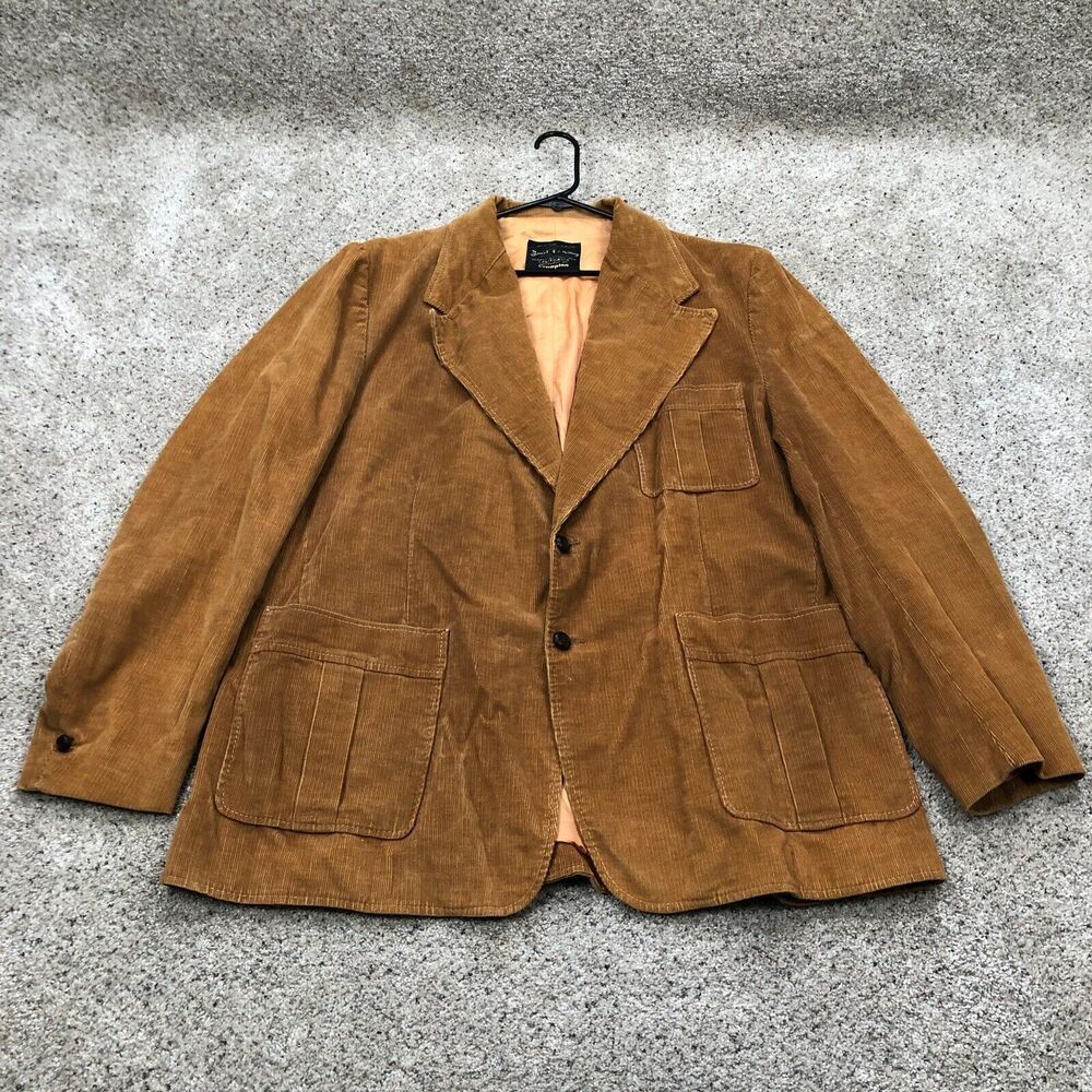 VINTAGE Brad Whitney Jacket Adult Extra Large Brown Corduroy Blazer Sport Coat